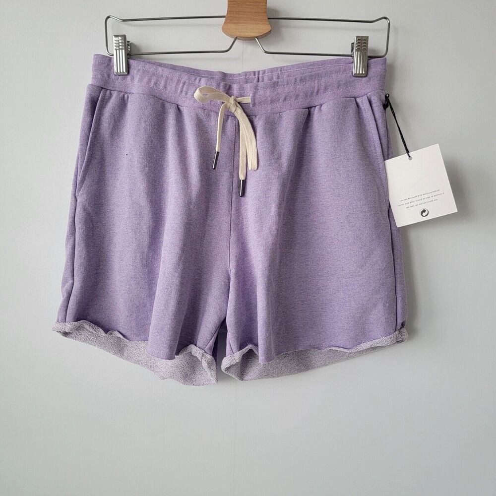 Mohnton made womens Purple French Terry Sweat Shorts size M